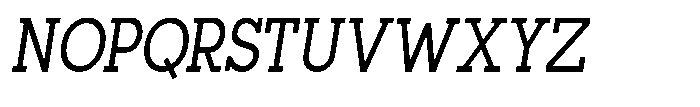 Mirk Slab Bold Condensed Italic Font UPPERCASE