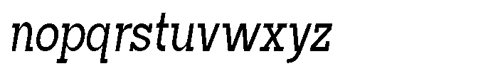 Mirk Slab Bold Condensed Italic Font LOWERCASE
