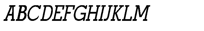 Mirk Slab Bold Condensed Slanted Font UPPERCASE