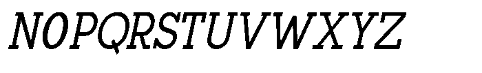 Mirk Slab Bold Condensed Slanted Font UPPERCASE