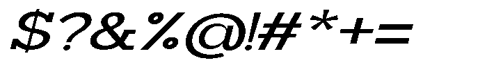 Mirk Slab Bold Expanded Italic Font OTHER CHARS