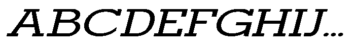 Mirk Slab Bold Expanded Italic Font UPPERCASE