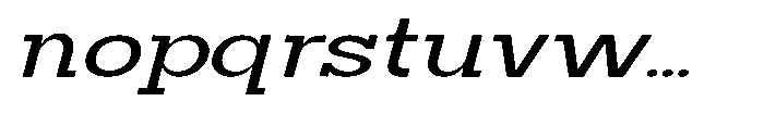 Mirk Slab Bold Expanded Italic Font LOWERCASE