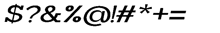 Mirk Slab Bold Expanded Slanted Font OTHER CHARS