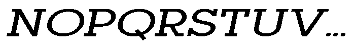 Mirk Slab Bold Expanded Slanted Font UPPERCASE