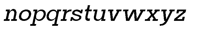 Mirk Slab Bold Slanted Font LOWERCASE