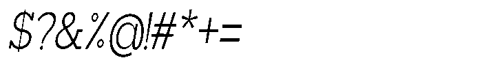 Mirk Slab Condensed Italic Font OTHER CHARS
