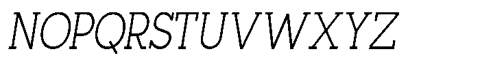 Mirk Slab Condensed Italic Font UPPERCASE