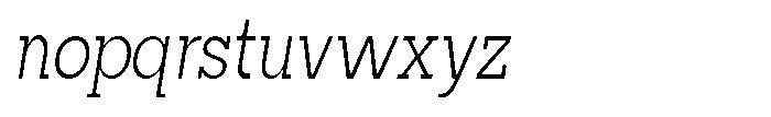 Mirk Slab Condensed Italic Font LOWERCASE