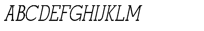 Mirk Slab Condensed Slanted Font UPPERCASE