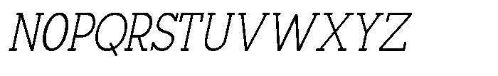 Mirk Slab Condensed Slanted Font UPPERCASE