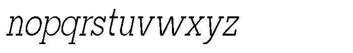 Mirk Slab Condensed Slanted Font LOWERCASE