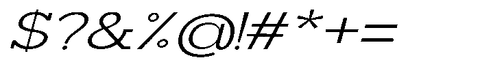 Mirk Slab Expanded Italic Font OTHER CHARS