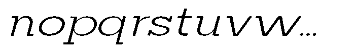 Mirk Slab Expanded Italic Font LOWERCASE