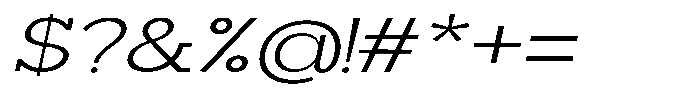 Mirk Slab Expanded Slanted Font OTHER CHARS