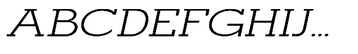 Mirk Slab Expanded Slanted Font UPPERCASE
