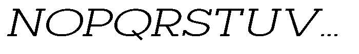 Mirk Slab Expanded Slanted Font UPPERCASE