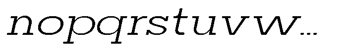Mirk Slab Expanded Slanted Font LOWERCASE