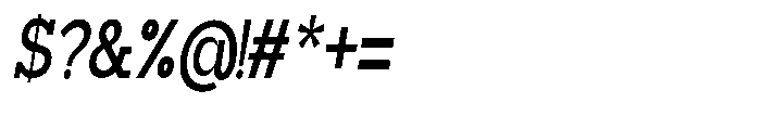 Mirk Slab Extra Bold Condensed Italic Font OTHER CHARS