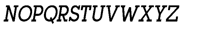 Mirk Slab Extra Bold Condensed Italic Font UPPERCASE