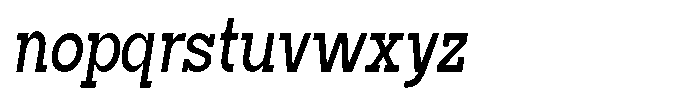 Mirk Slab Extra Bold Condensed Italic Font LOWERCASE