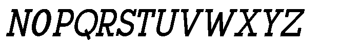 Mirk Slab Extra Bold Condensed Slanted Font UPPERCASE