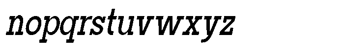 Mirk Slab Extra Bold Condensed Slanted Font LOWERCASE