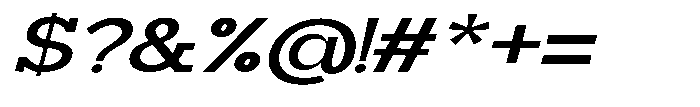 Mirk Slab Extra Bold Expanded Italic Font OTHER CHARS