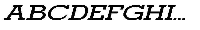 Mirk Slab Extra Bold Expanded Italic Font UPPERCASE