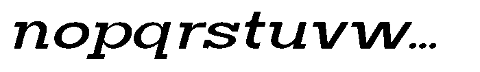 Mirk Slab Extra Bold Expanded Italic Font LOWERCASE