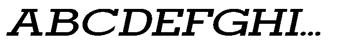 Mirk Slab Extra Bold Expanded Slanted Font UPPERCASE