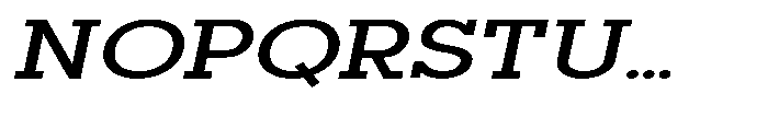 Mirk Slab Extra Bold Expanded Slanted Font UPPERCASE