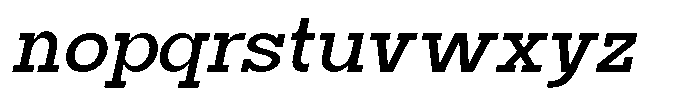 Mirk Slab Extra Bold Slanted Font LOWERCASE