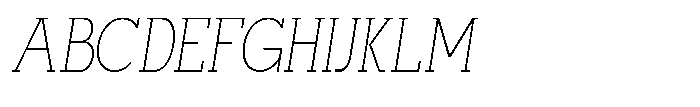 Mirk Slab Extra Light Condensed Italic Font UPPERCASE