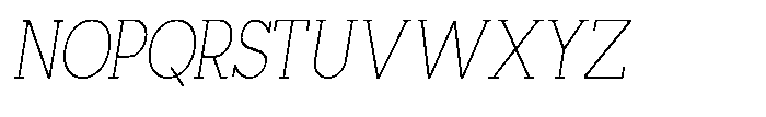 Mirk Slab Extra Light Condensed Italic Font UPPERCASE