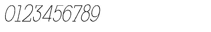 Mirk Slab Extra Light Condensed Slanted Font OTHER CHARS
