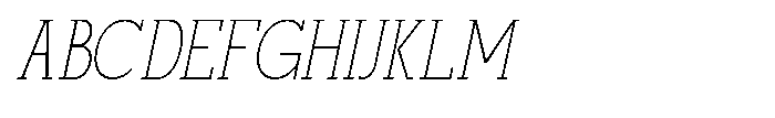 Mirk Slab Extra Light Condensed Slanted Font UPPERCASE