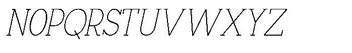Mirk Slab Extra Light Condensed Slanted Font UPPERCASE