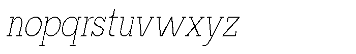 Mirk Slab Extra Light Condensed Slanted Font LOWERCASE