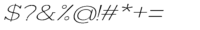 Mirk Slab Extra Light Expanded Italic Font OTHER CHARS