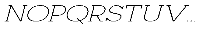 Mirk Slab Extra Light Expanded Italic Font UPPERCASE