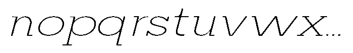 Mirk Slab Extra Light Expanded Italic Font LOWERCASE