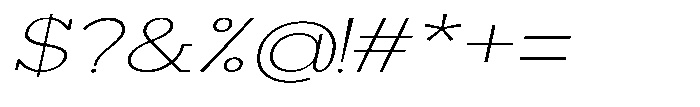 Mirk Slab Extra Light Expanded Slanted Font OTHER CHARS