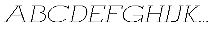 Mirk Slab Extra Light Expanded Slanted Font UPPERCASE
