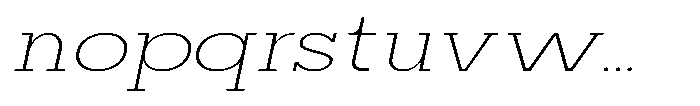 Mirk Slab Extra Light Expanded Slanted Font LOWERCASE