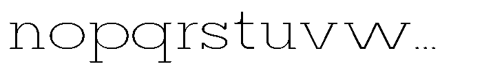 Mirk Slab Extra Light Expanded Font LOWERCASE