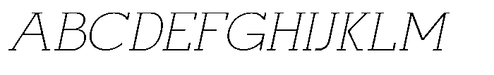 Mirk Slab Extra Light Slanted Font UPPERCASE
