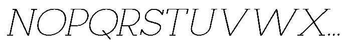 Mirk Slab Extra Light Slanted Font UPPERCASE