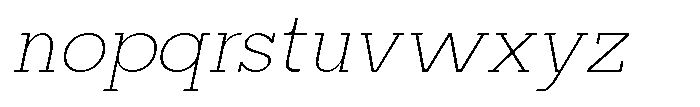 Mirk Slab Extra Light Slanted Font LOWERCASE