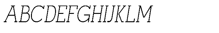 Mirk Slab Light Condensed Italic Font UPPERCASE